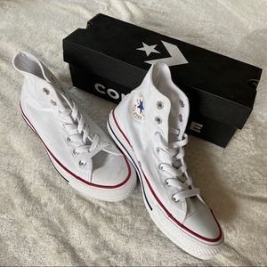 White hi top converse